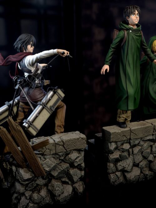 Attack On Titan The Basement Trio Mikasa & Armin & Eren GK Resin Statue