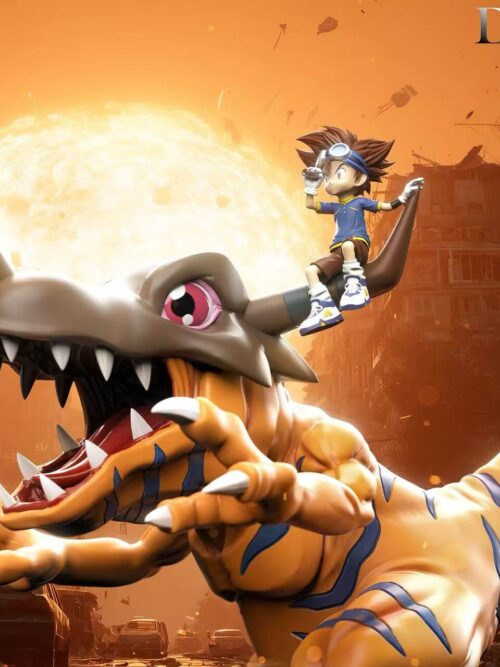 Digimon Generation 1 Riding Posture Series #4 Greymon & Yagami Taichi GK Resin Statue