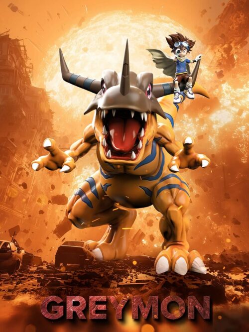 Digimon Generation 1 Riding Posture Series #4 Greymon & Yagami Taichi GK Resin Statue
