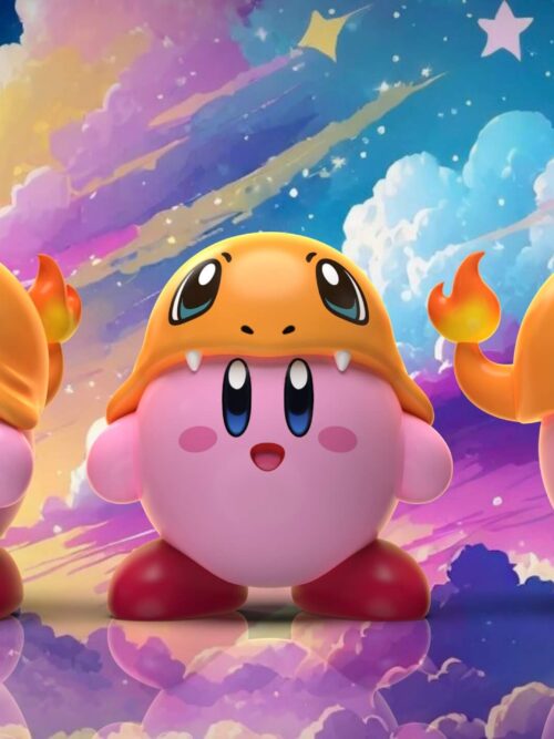 Kirby Kirby COS Squirtle & Charmander & Bulbasaur GK Resin Statue