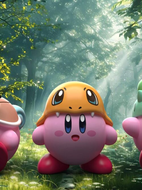 Kirby Kirby COS Squirtle & Charmander & Bulbasaur GK Resin Statue