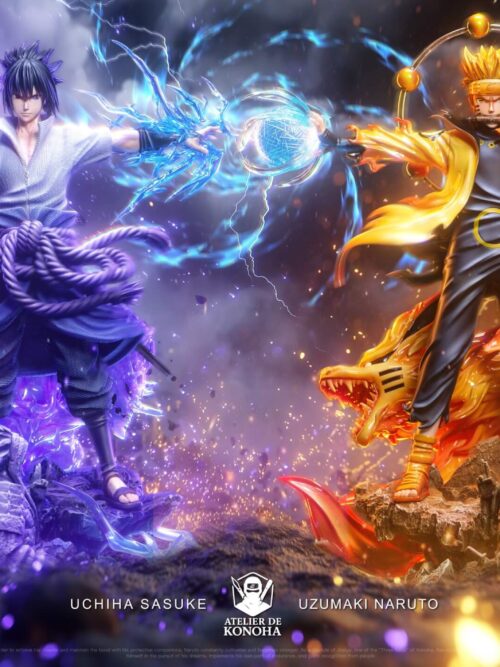Naruto Light Sculpture Series Uzumaki Naruto & Uchiha Sasuke GK Resin Statue