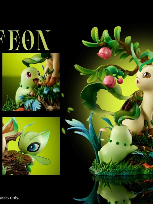 Pokémon Nature Series Leafeon & Celebi & Chikorita & Shroomish & Cherubi Natural Scene GK Resin Statue