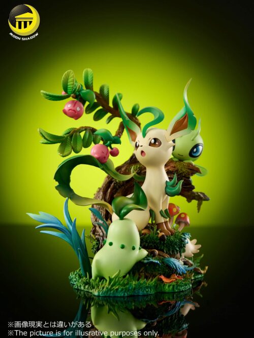 Pokémon Nature Series Leafeon & Celebi & Chikorita & Shroomish & Cherubi Natural Scene GK Resin Statue