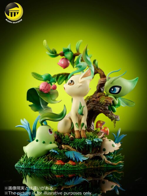 Pokémon Nature Series Leafeon & Celebi & Chikorita & Shroomish & Cherubi Natural Scene GK Resin Statue