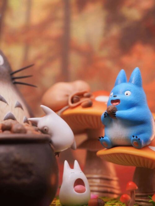 Totoro Eating an Acorn GK Resin Statue