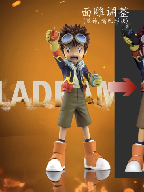 Flamedramon &Lighdramon & Davis GK Resin Statue