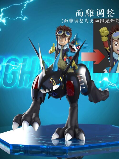 Flamedramon &Lighdramon & Davis GK Resin Statue