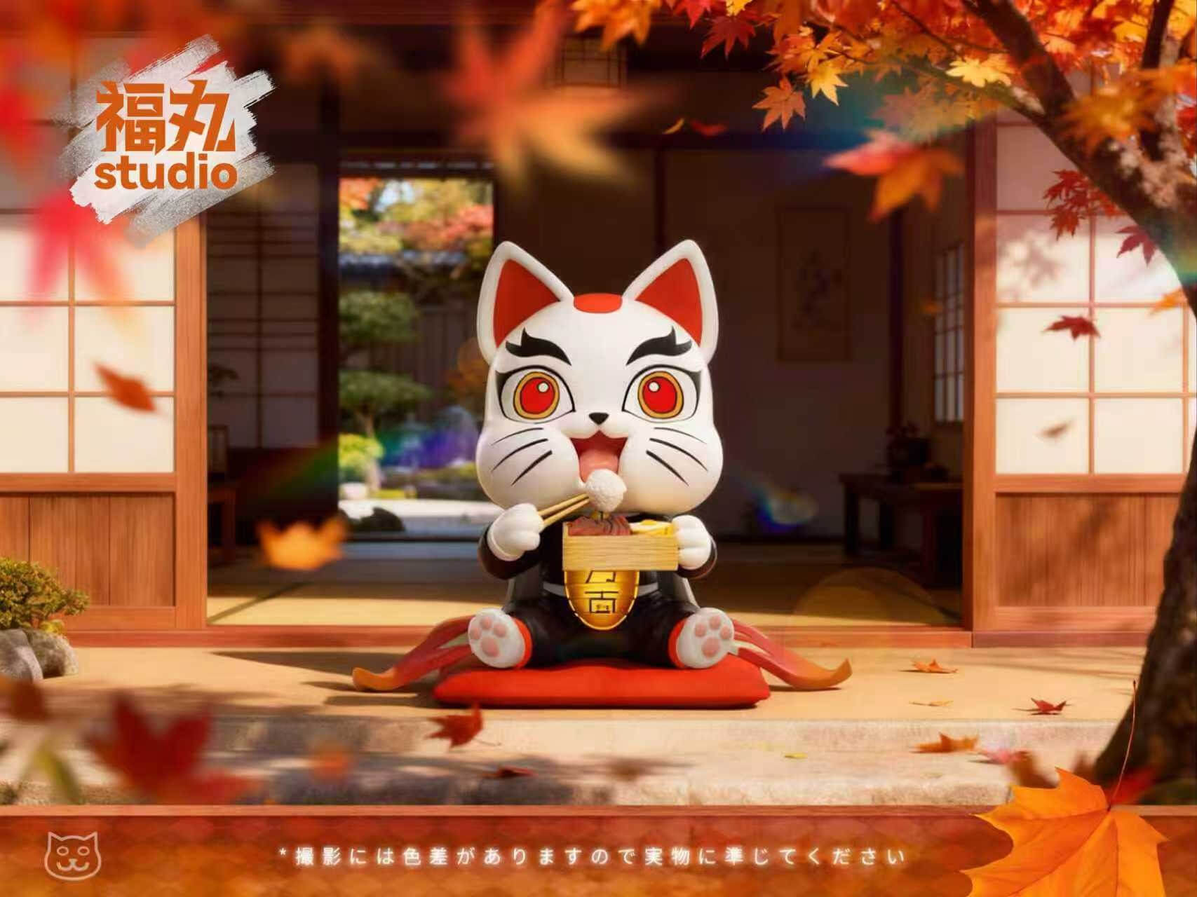 Flame Hashira Cat | Kyojuro Rengoku Eating Scene - FUWAN Studio - Featured Image Flame Hashira Cat | Kyojuro Rengoku Eating Scene - FUWAN Studio - Collectible Figure Main View