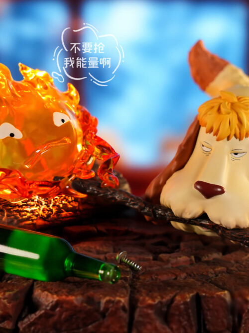 Calcifer & Heen Playful Scuffle - LongMeow Studio - Detail View 2