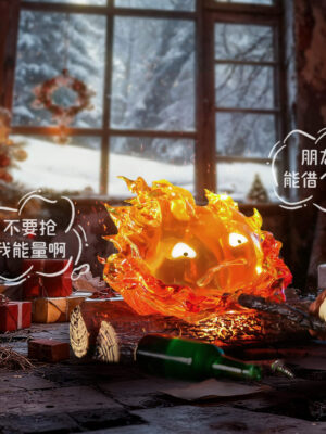 Calcifer & Heen Playful Scuffle - LongMeow Studio - Detail View 1