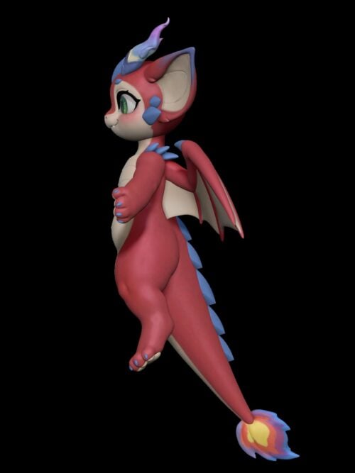 Little Fire Dragon Smolder Life-Size Silicone Doll GK Resin Statue