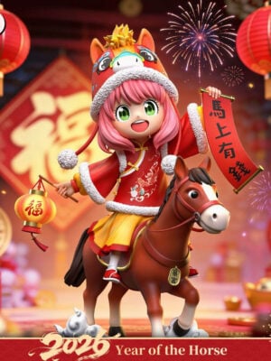 m92d4tjh071gjcaezws1fa7x6zbzc16c Spy×Family 2026 Lunar New Year Anya Forger - Wanbei Studio - Collectible Figure Main View