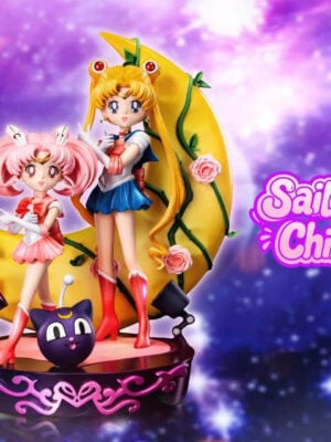 w5wasj8bpkwa6em238jd5n2yjf0nhx7s Sailor Moon Usagi Tsukino & Chibi Moon - Chibi Studio - Collectible Figure Main View