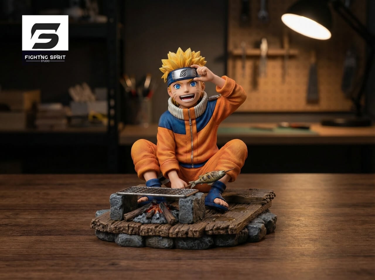 Childhood Grilled Fish Scene Naruto Uzumaki - Featured Image Childhood Grilled Fish Scene Naruto Uzumaki - Collectible Figure Main View