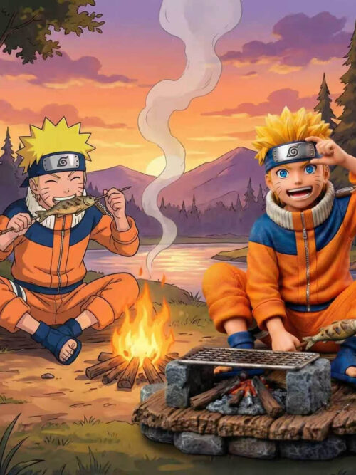 Childhood Grilled Fish Scene Naruto Uzumaki - Detail View 4