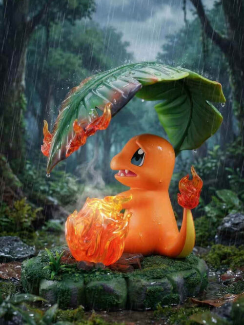 Rainy Day Calcifer & Charmander - Detail View 2
