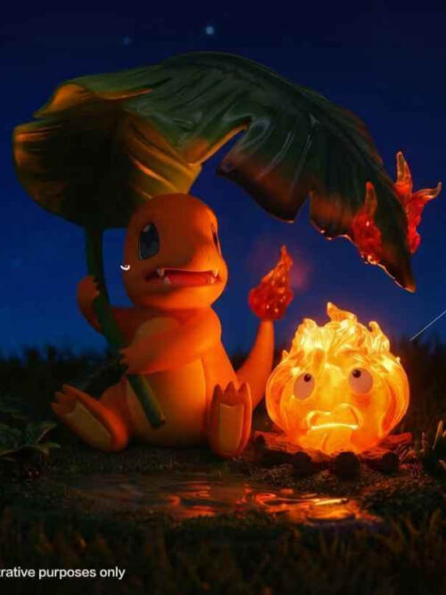 Rainy Day Calcifer & Charmander - Detail View 4