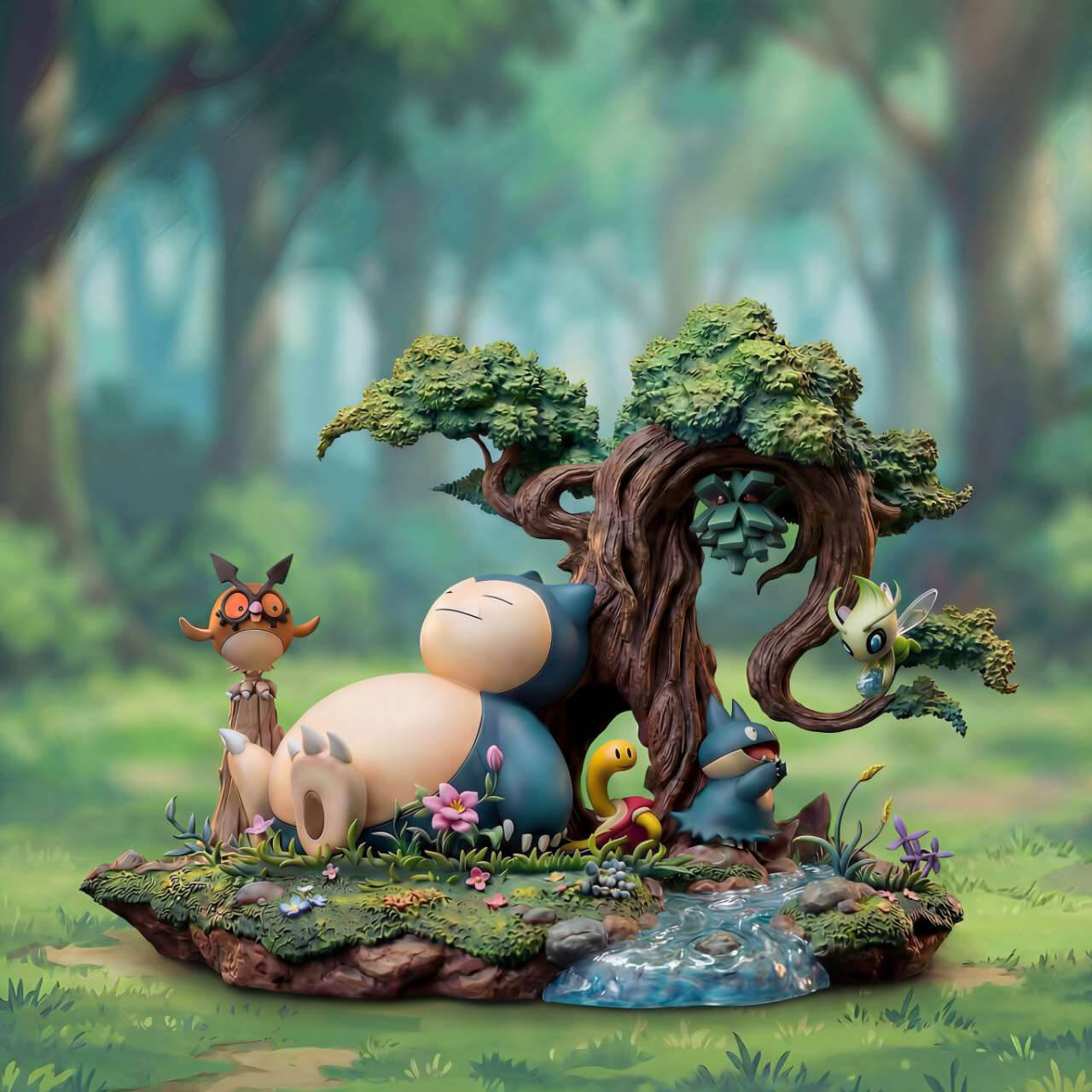 Sleeping Snorlax Ecology Series Diorama