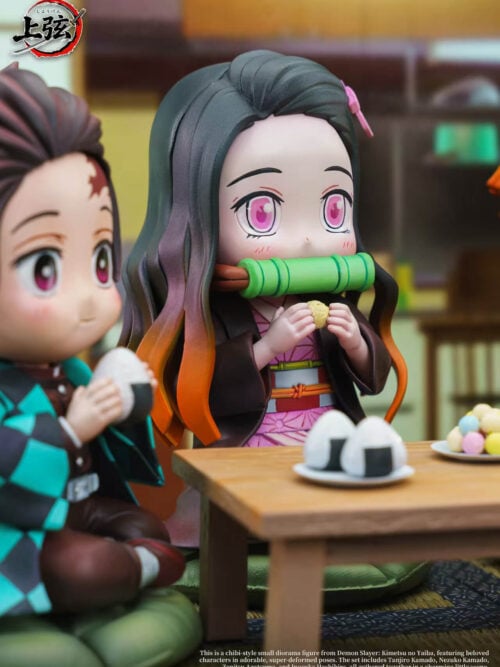 Chibi Dining Scene — Tanjiro, Nezuko, Zenitsu & Inosuke - Detail View 1
