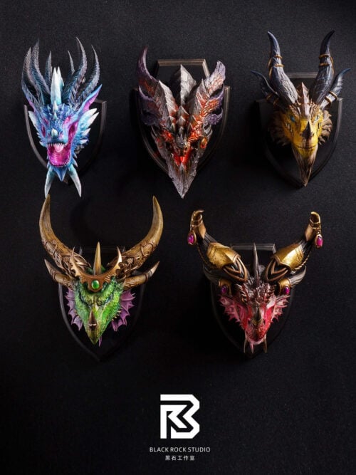 Five Dragon Aspects Bust Magnet Set - Detail View 6