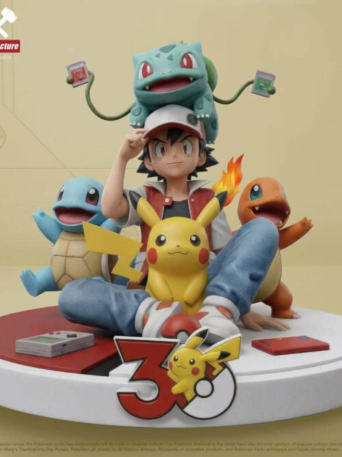 30th Anniversary Sitting Ash Ketchum / Red - Collectible Figure Main View