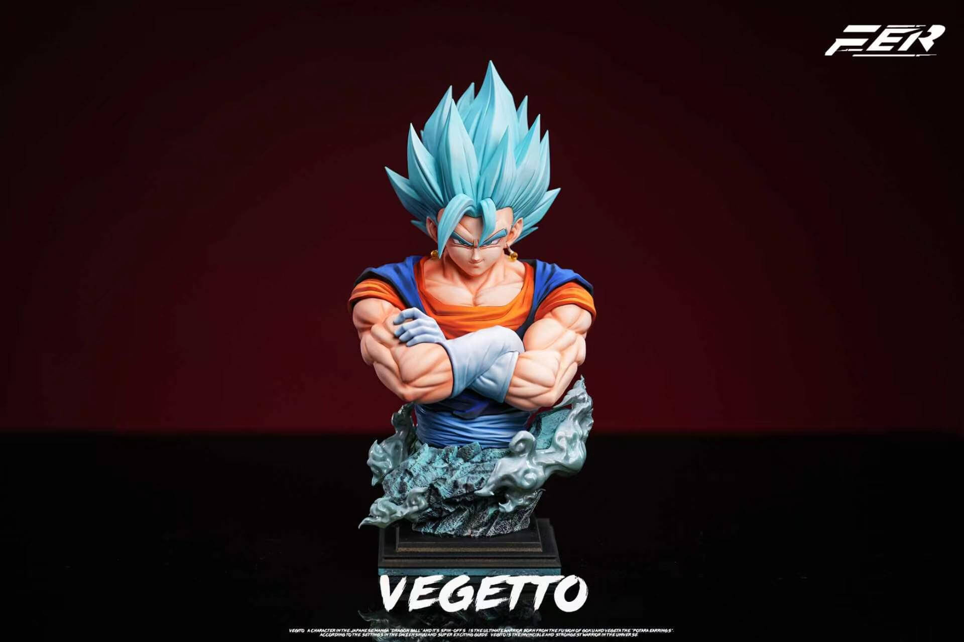 Super Saiyan Blue and Super Saiyan Vegito Bust - Featured Image Super Saiyan Blue and Super Saiyan Vegito Bust - Collectible Figure Main View