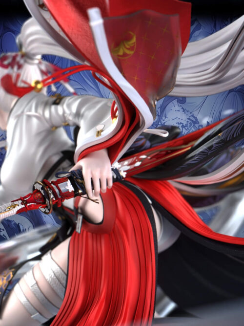 White-Haired Shrine Maiden Hiyuki - Detail View 2