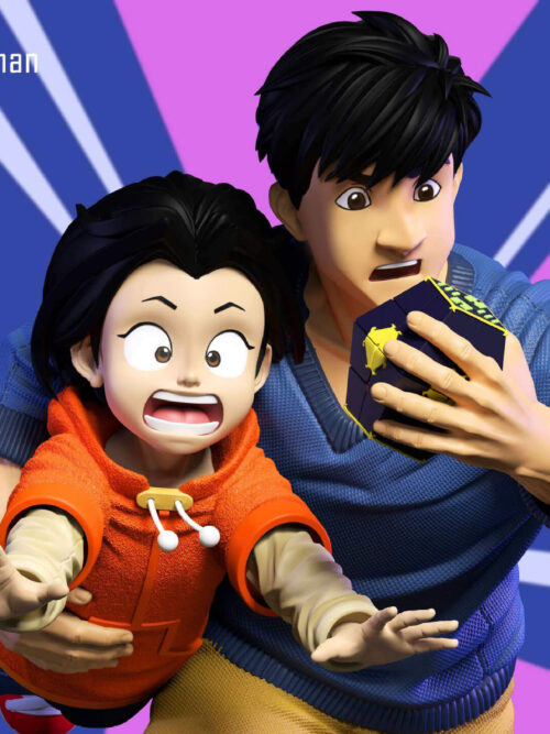 Jackie Chan Holding Jade Chan - Detail View 2