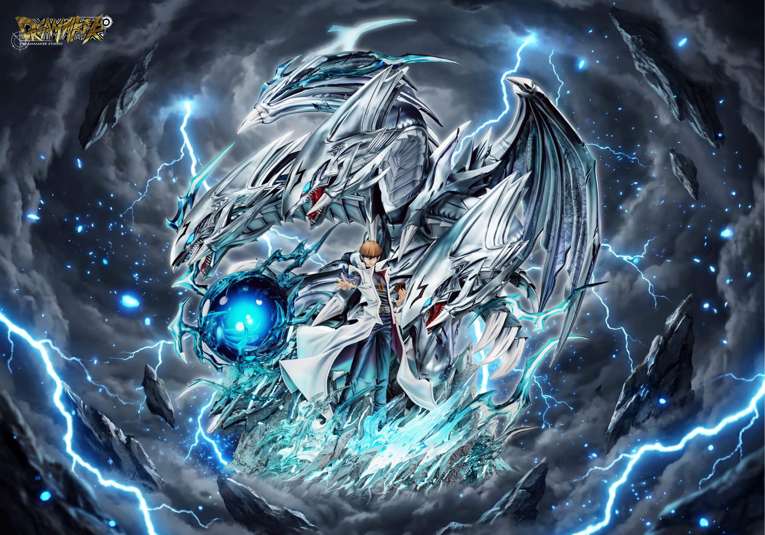 Seto Kaiba and Blue-Eyes Ultimate Dragon - Featured Image Seto Kaiba and Blue-Eyes Ultimate Dragon - Collectible Figure Main View
