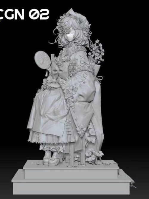 Seated Yuyuko Saigyouji - Detail View 3