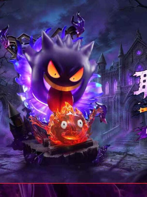 Gengar Frightens Calcifer - Collectible Figure Main View