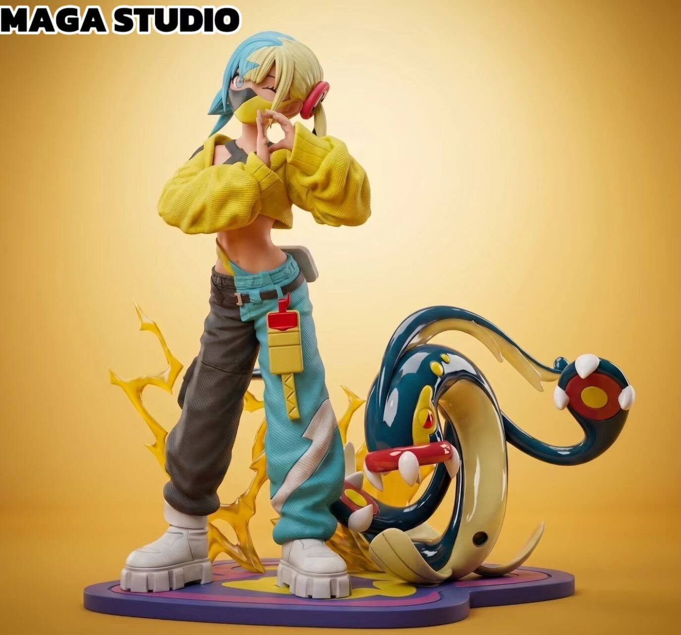 Canari and Eelektross - Featured Image Canari and Eelektross - Collectible Figure Main View