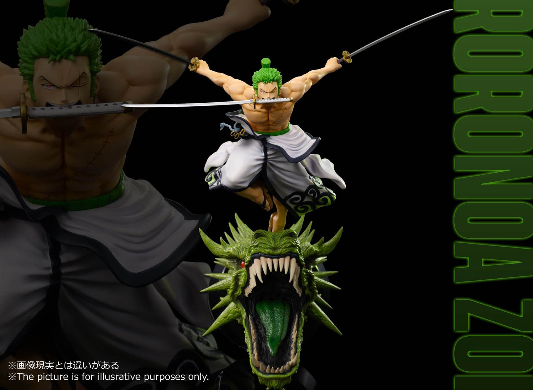 Wano Roronoa Zoro Three Sword Style Wall-Mount - Featured Image Wano Roronoa Zoro Three Sword Style Wall-Mount - Collectible Figure Main View