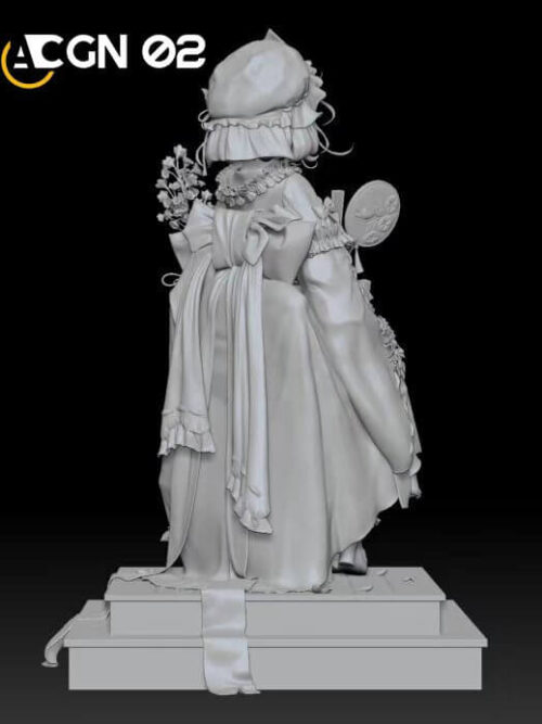 Seated Yuyuko Saigyouji - Detail View 2