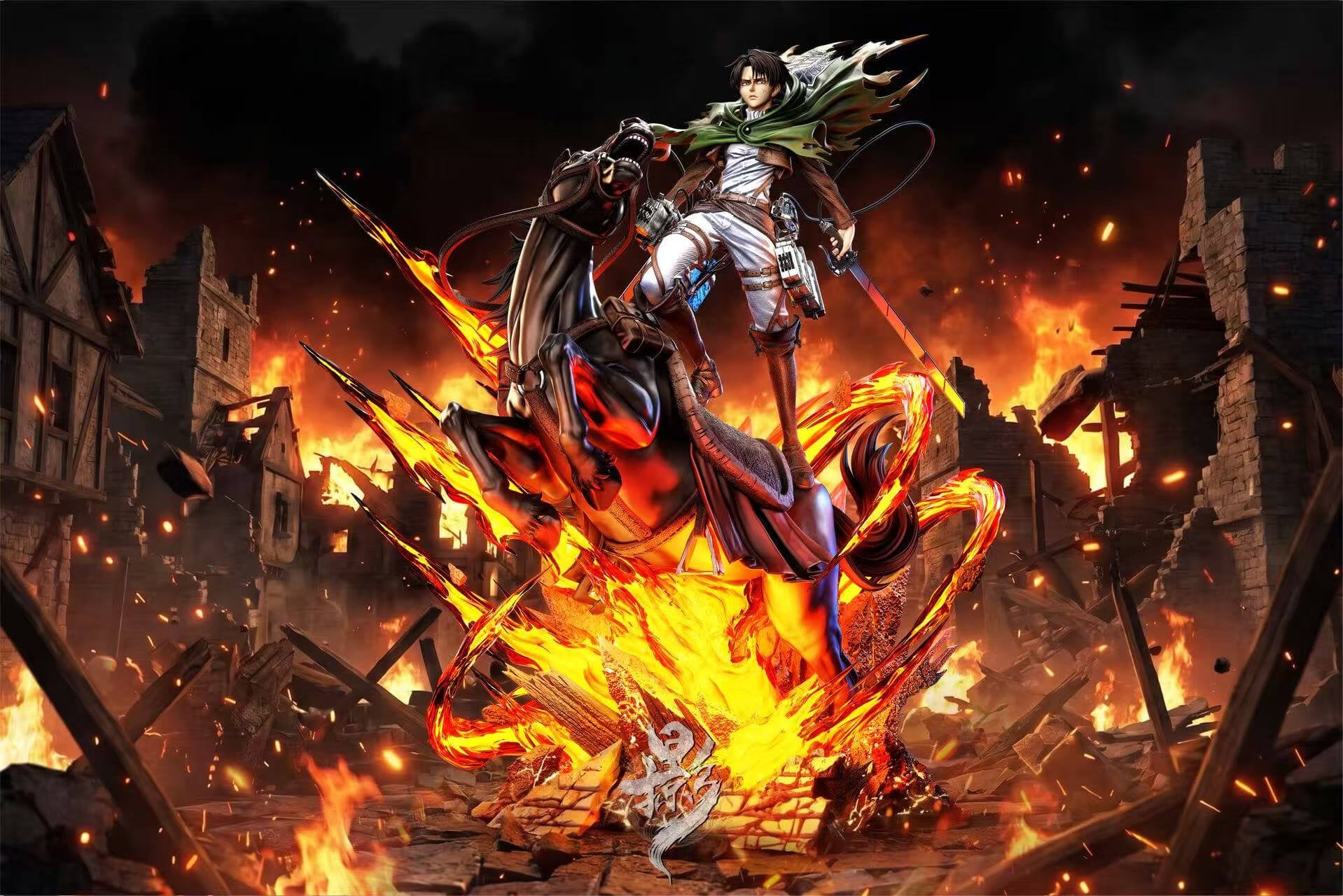 Mounted Levi Ackerman - Featured Image Mounted Levi Ackerman - Collectible Figure Main View