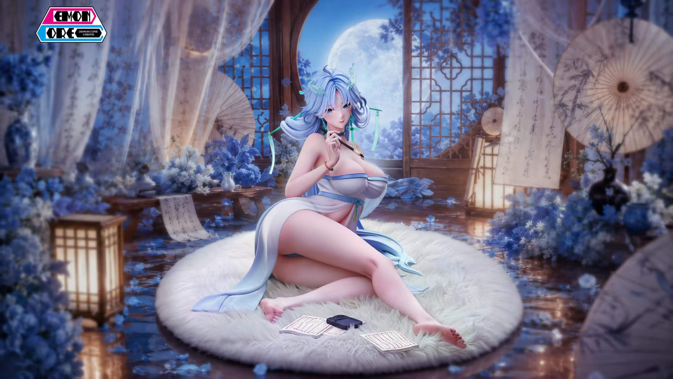 Seated Qingxiao - Wuthering Waves - Featured Image Seated Qingxiao - Wuthering Waves - Collectible Figure Main View