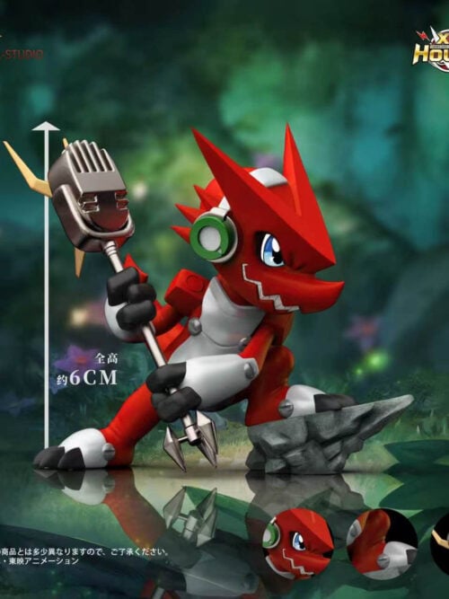 Crouching Shoutmon with Microphone Weapon — Digimon Fusion - Collectible Figure Main View