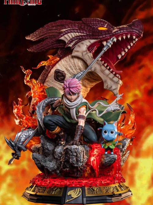 Crouching Natsu Dragneel - Collectible Figure Main View