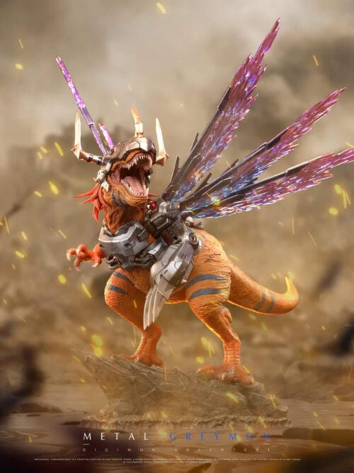 Realistic-Style Metal Greymon - Digimon Adventure - Collectible Figure Main View