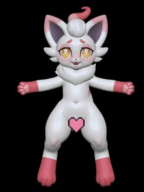 Black Fox & White Fox Zorua Dolls - Detail View 1