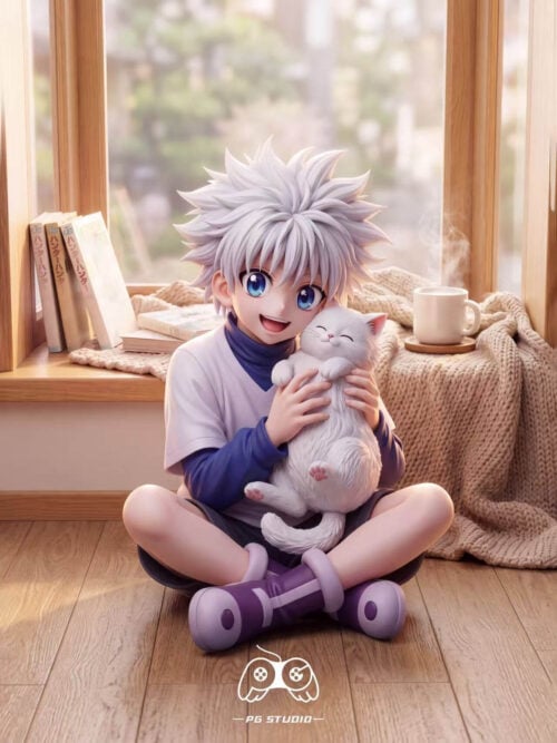 Gon Freecss with Dog and Killua Zoldyck with Cat - Detail View 1