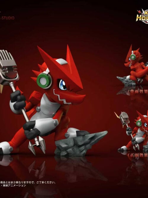 Crouching Shoutmon with Microphone Weapon — Digimon Fusion - Detail View 1