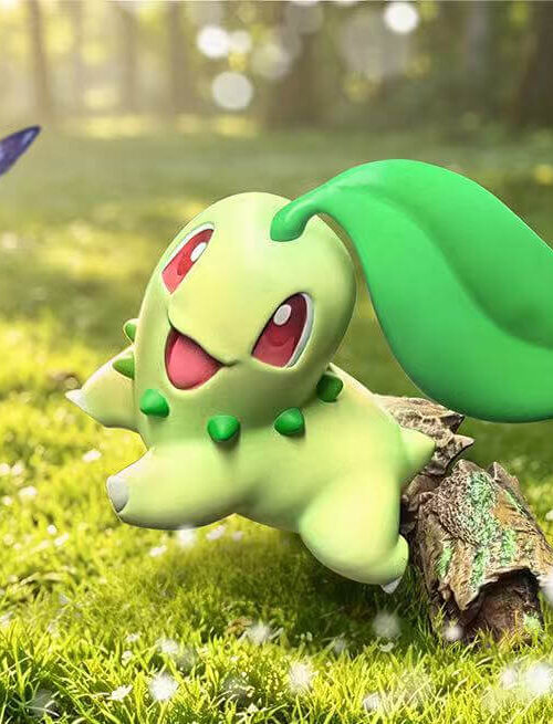 Leaping Chikorita - Collectible Figure Main View