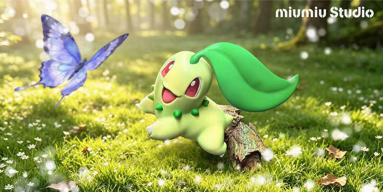 Leaping Chikorita - Featured Image Leaping Chikorita - Collectible Figure Main View