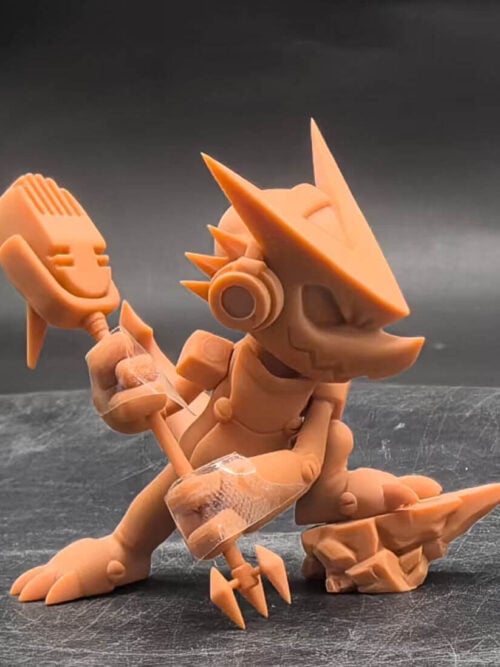 Crouching Shoutmon with Microphone Weapon — Digimon Fusion - Detail View 3