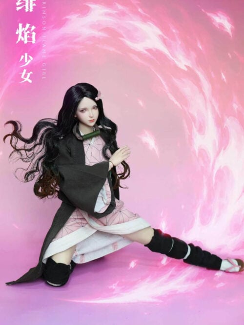 Crimson Flame Girl Nezuko Kamado Cosplay Version 1/6 Action Figure K-017 - Detail View 3