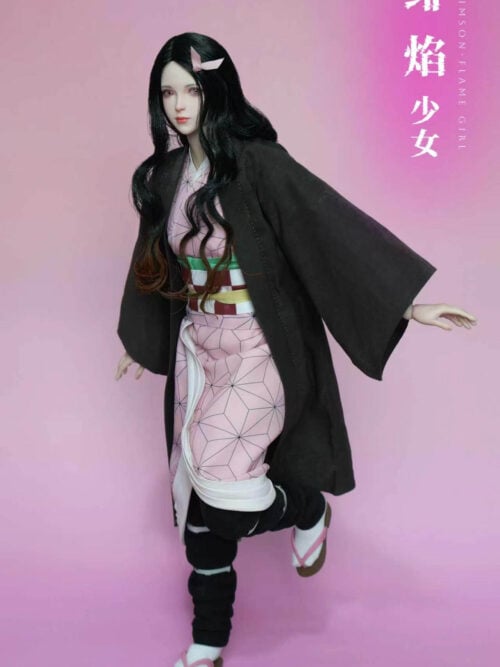 Crimson Flame Girl Nezuko Kamado Cosplay Version 1/6 Action Figure K-017 - Detail View 5