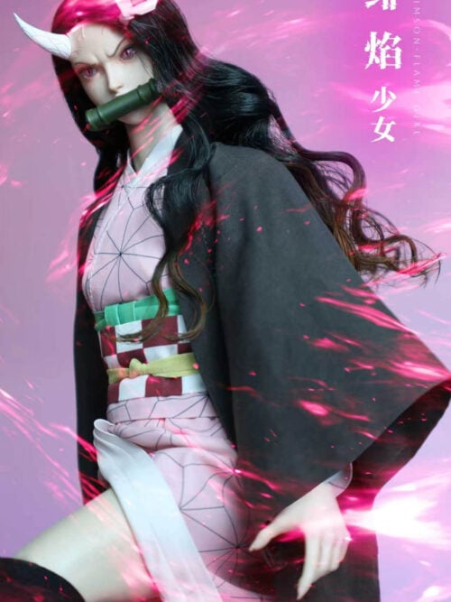 Crimson Flame Girl Nezuko Kamado Cosplay Version 1/6 Action Figure K-017 - Detail View 9