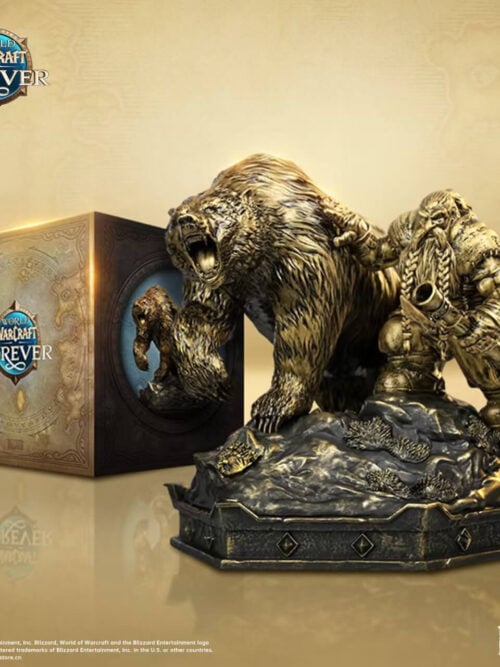 World of Warcraft - Dwarf Hunter and Giant Bear Bronze Statue - Image 3